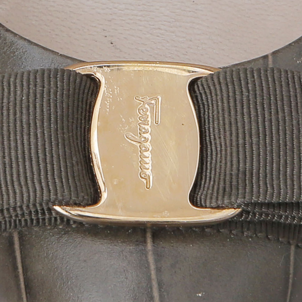 FERRAGAMO(USED)페레가모 바라리본 엘리게이터 스킨 펌프스