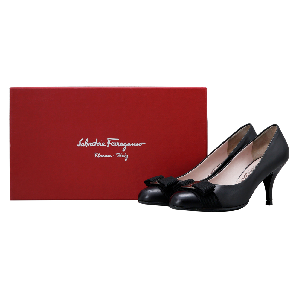 FERRAGAMO(USED)페레가모 라바리본 블랙 펌프스