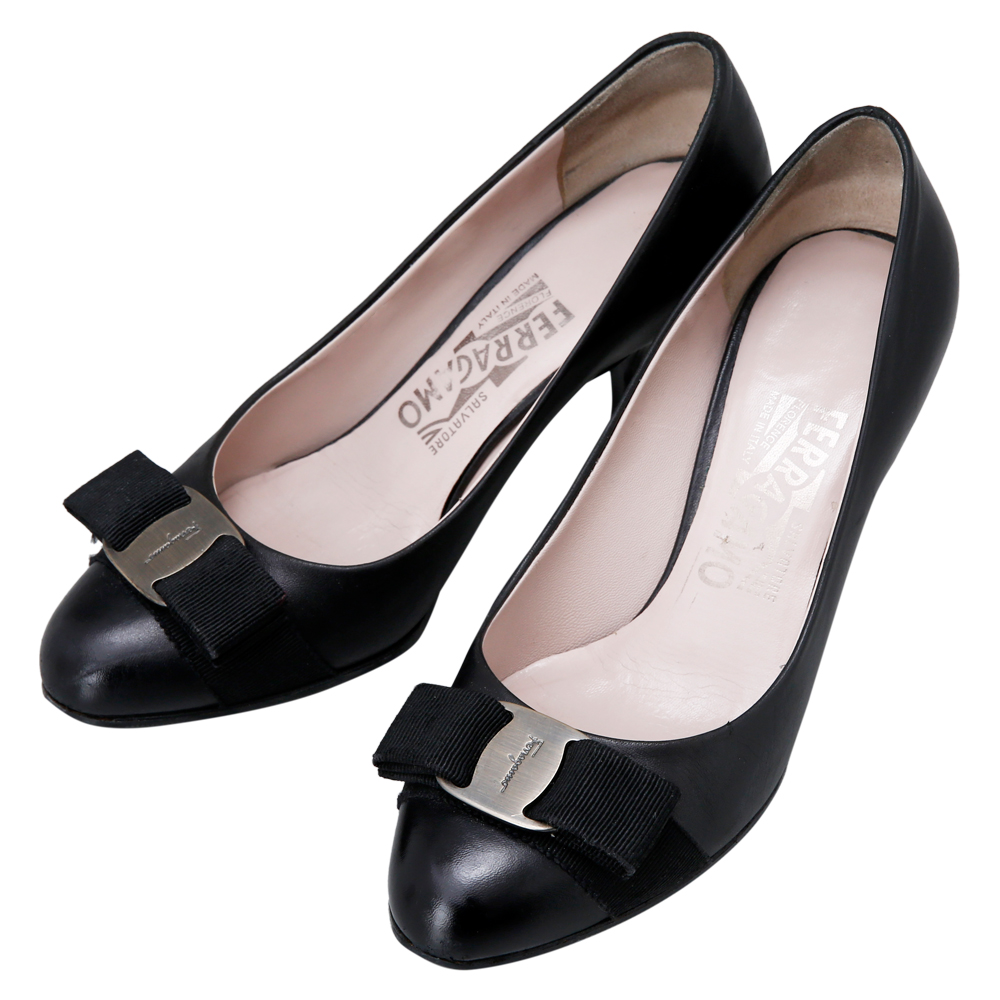 FERRAGAMO(USED)페레가모 라바리본 블랙 펌프스