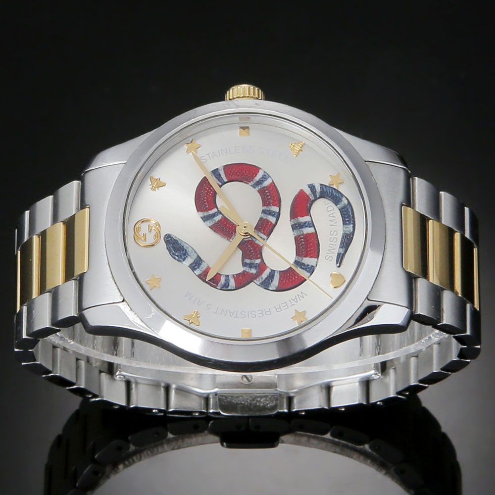GUCCI(USED)구찌 스네이크 스틸 쿼츠