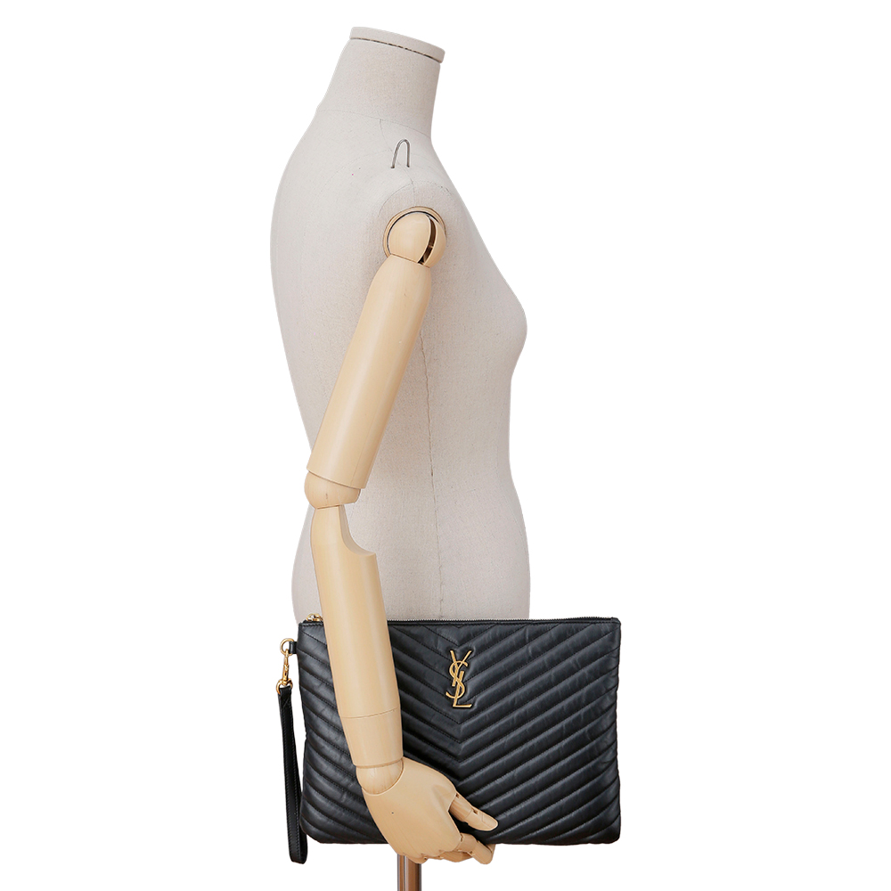 Yves Saint Laurent(USED)생로랑 모노그램 쉐브론 클러치