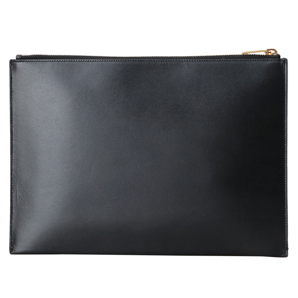 Yves Saint Laurent(USED)생로랑 로고 블랙 레더 클러치