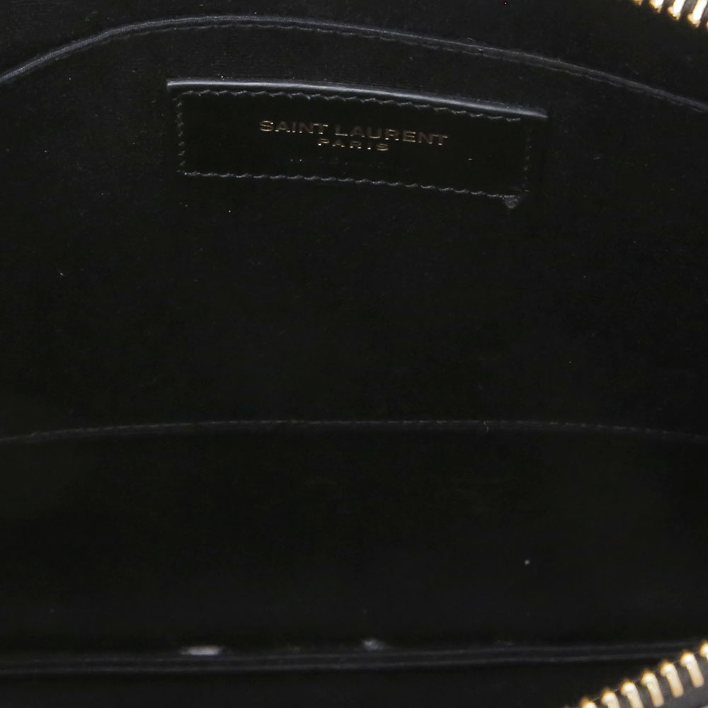Yves Saint Laurent(USED)생로랑 로고 블랙 레더 클러치