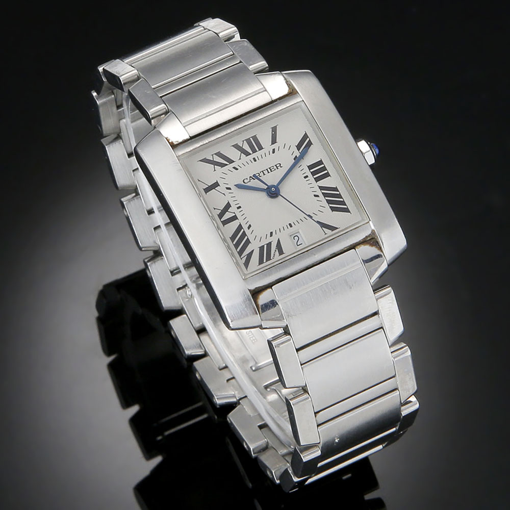 CARTIER(USED)까르띠에 탱크 프랑세스 스틸 라지 오토