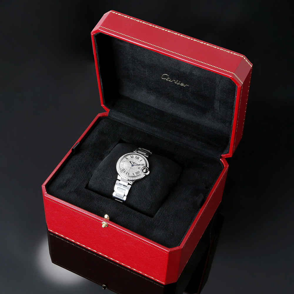 CARTIER(USED)까르띠에 발롱블루 스틸33 오토 다이아베젤