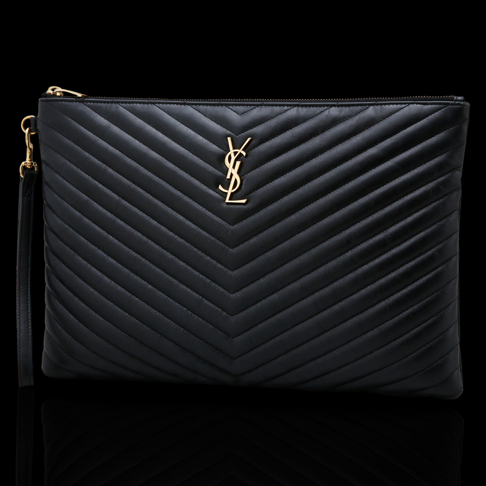 Yves Saint Laurent(USED)생로랑 모노그램 쉐브론 클러치