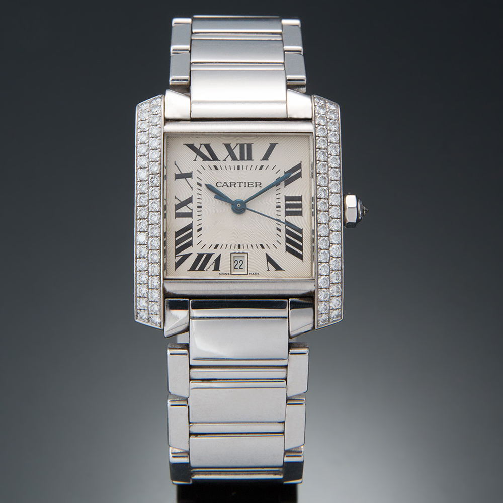 CARTIER(USED)까르띠에 탱크 프랑세스 WG 라지 다이아베젤