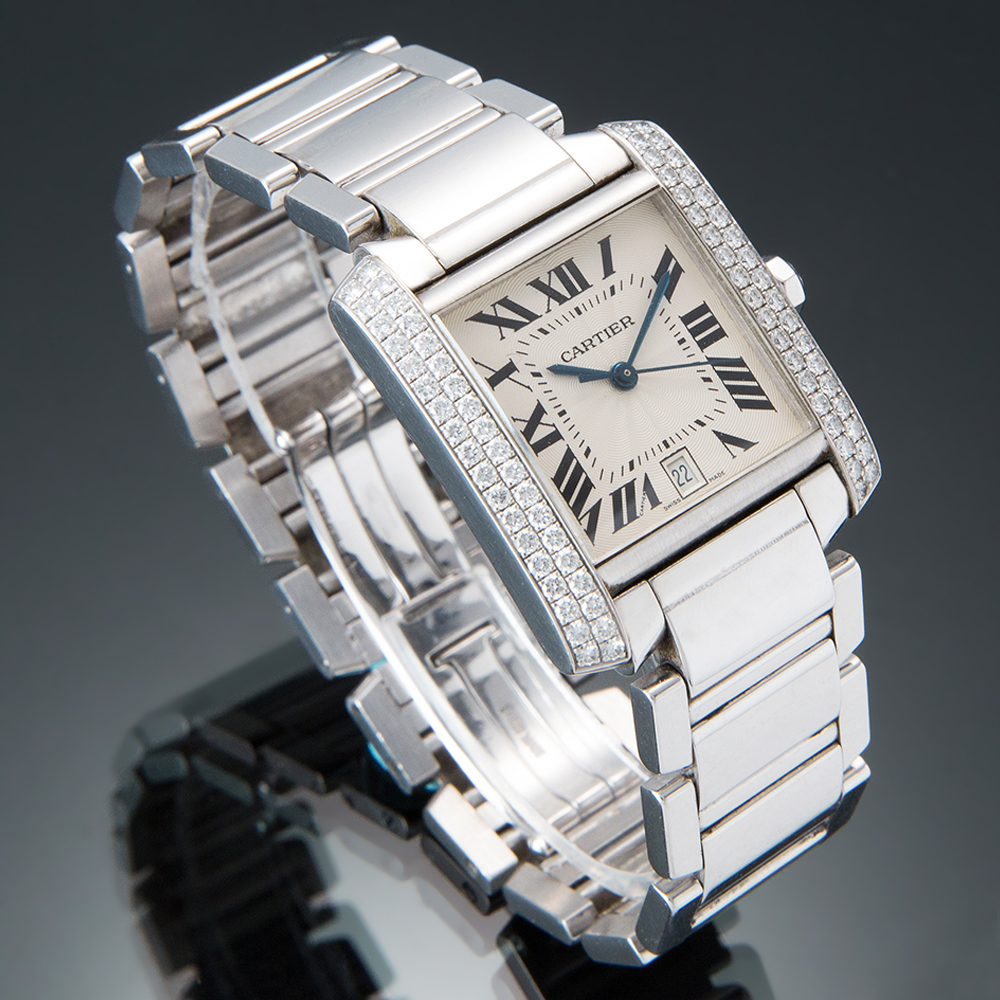 CARTIER(USED)까르띠에 탱크 프랑세스 WG 라지 다이아베젤