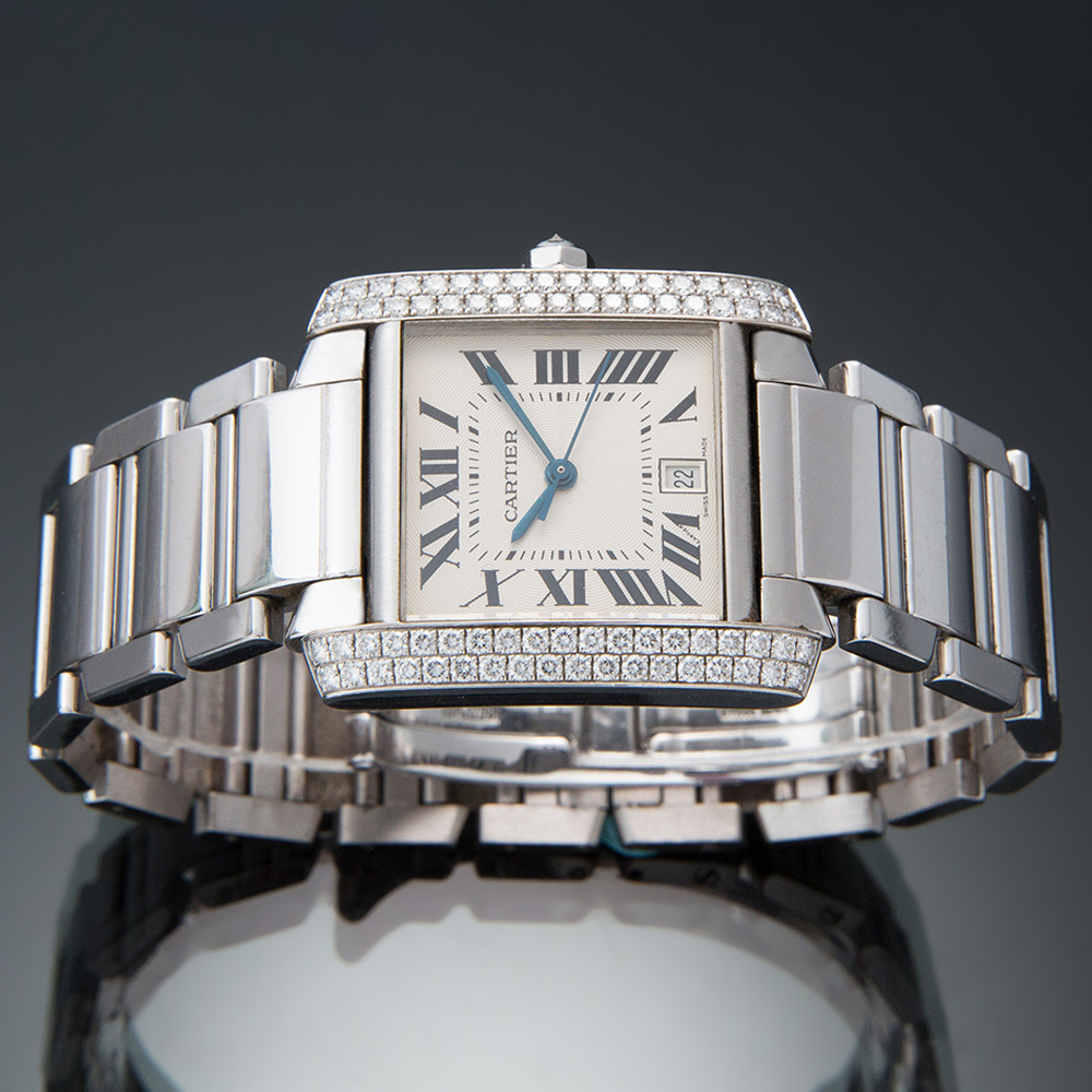 CARTIER(USED)까르띠에 탱크 프랑세스 WG 라지 다이아베젤
