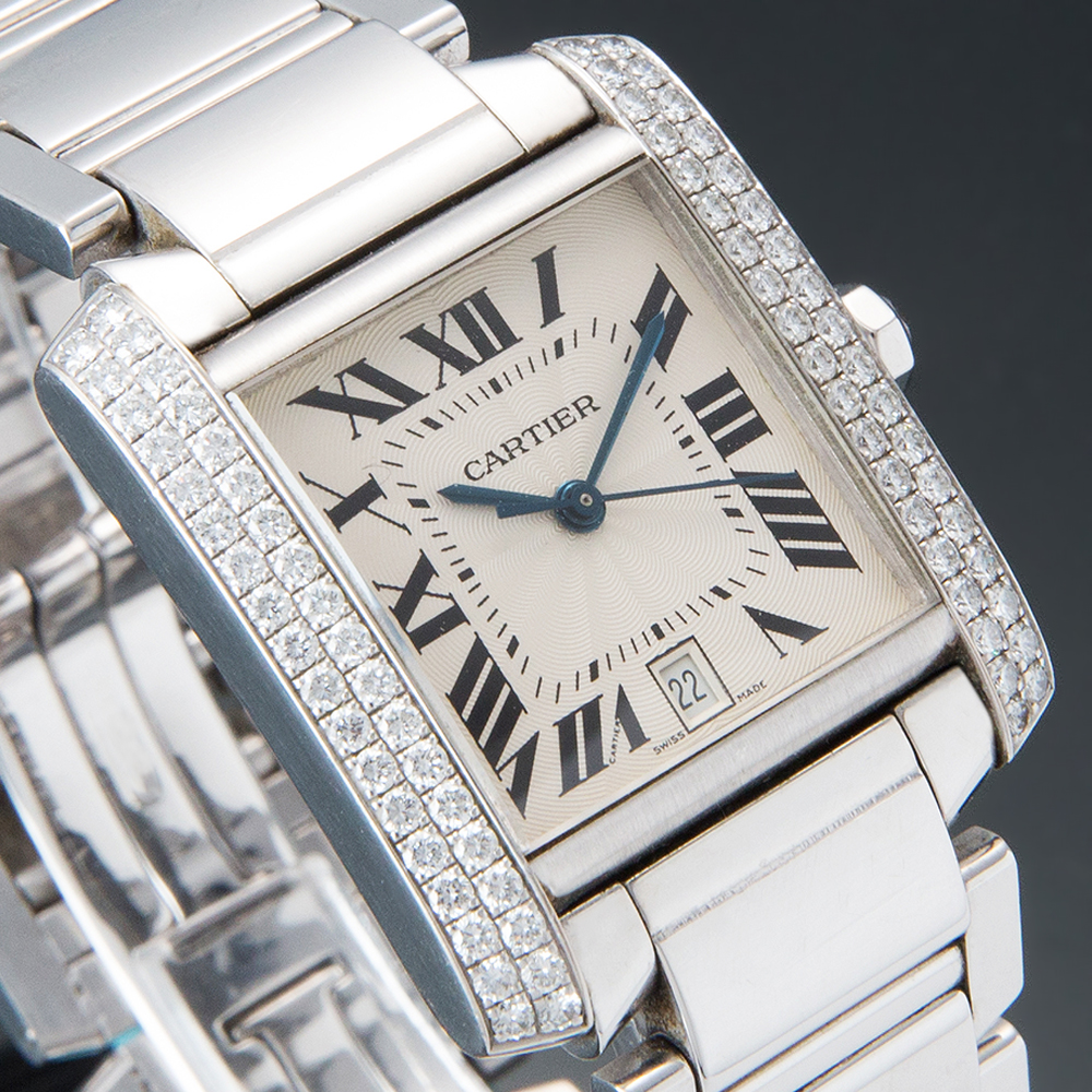 CARTIER(USED)까르띠에 탱크 프랑세스 WG 라지 다이아베젤