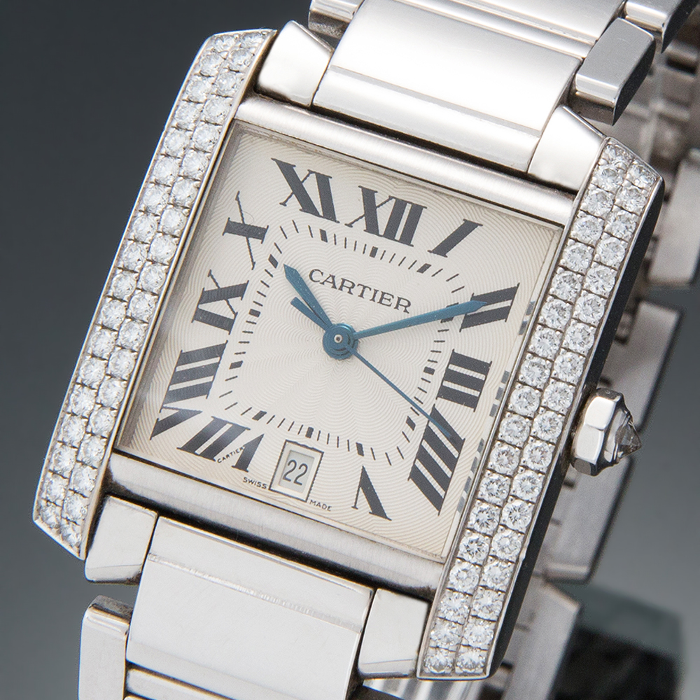 CARTIER(USED)까르띠에 탱크 프랑세스 WG 라지 다이아베젤