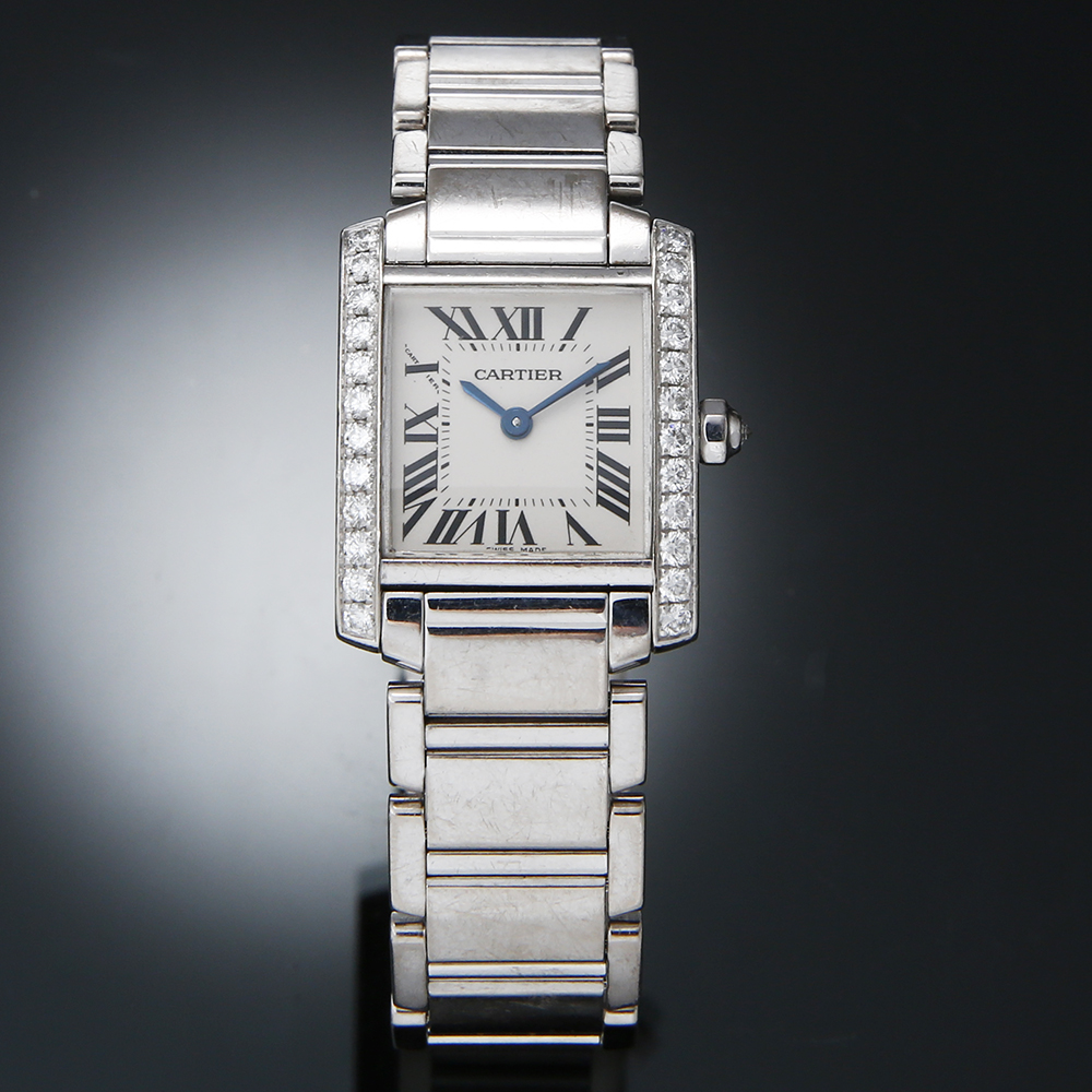 CARTIER(USED) 까르띠에 탱크 프랑세스 스몰 화이트골드 다이아베젤