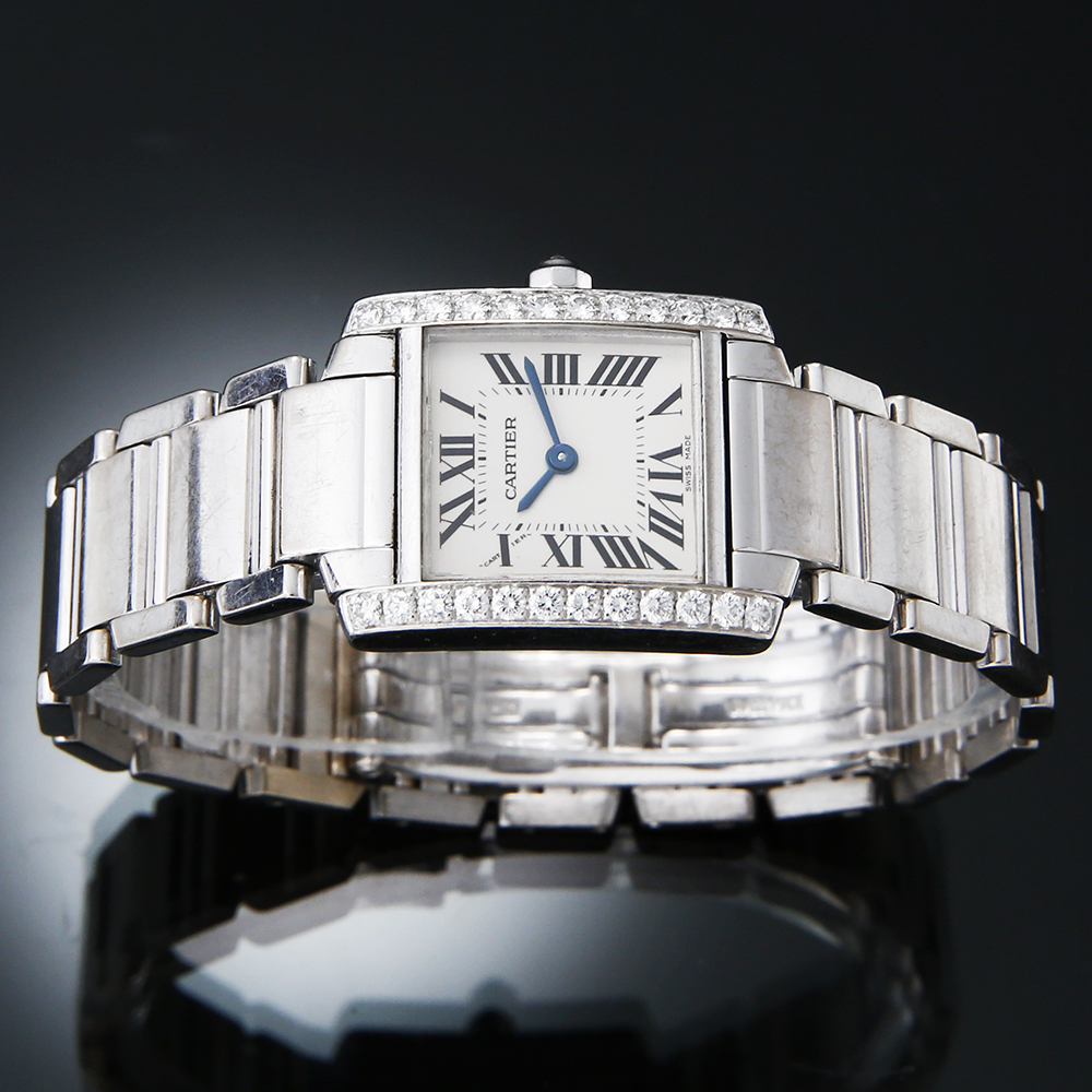 CARTIER(USED) 까르띠에 탱크 프랑세스 스몰 화이트골드 다이아베젤
