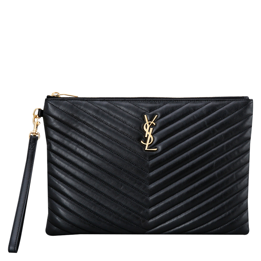 Yves Saint Laurent(USED)생로랑 모노그램 쉐브론 뉴미듐 클러치