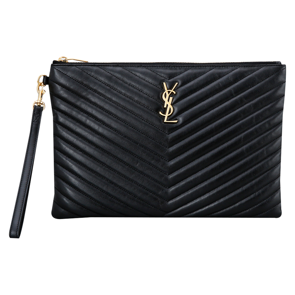 Yves Saint Laurent(USED)생로랑 모노그램 쉐브론 뉴미듐 클러치