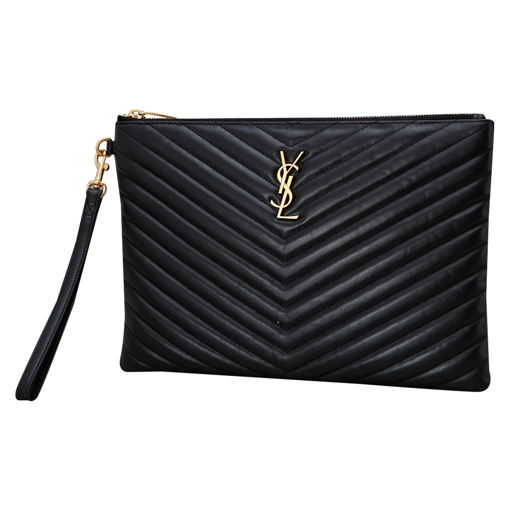 Yves Saint Laurent(USED)생로랑 모노그램 쉐브론 뉴미듐 클러치