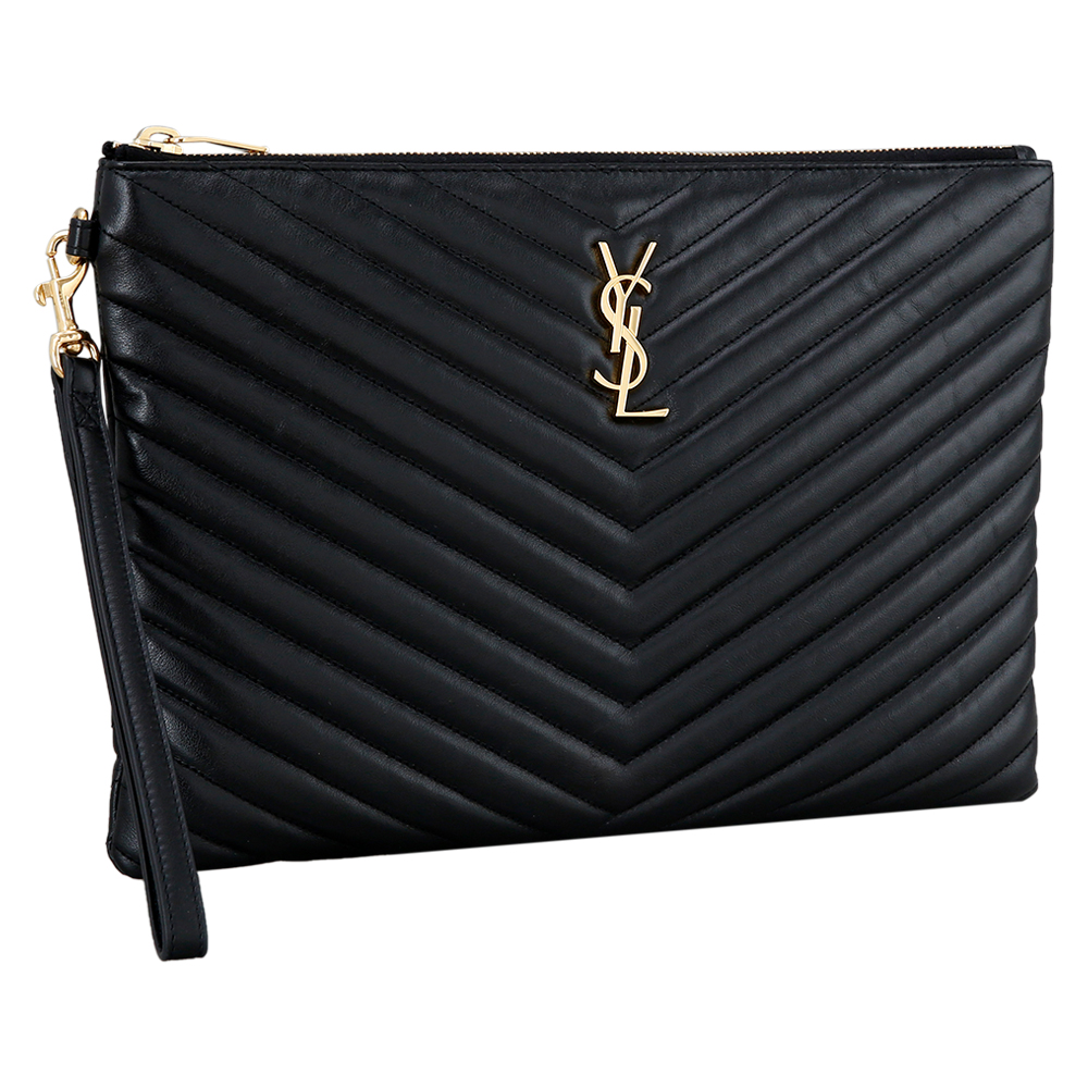 Yves Saint Laurent(USED)생로랑 모노그램 쉐브론 뉴미듐 클러치
