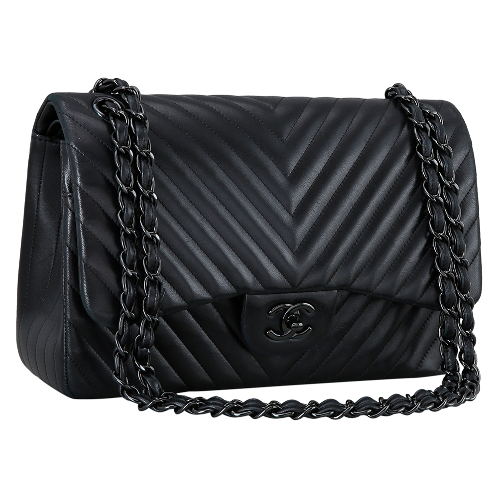 CHANEL(USED)샤넬 클래식 쉐브론 점보 블랙