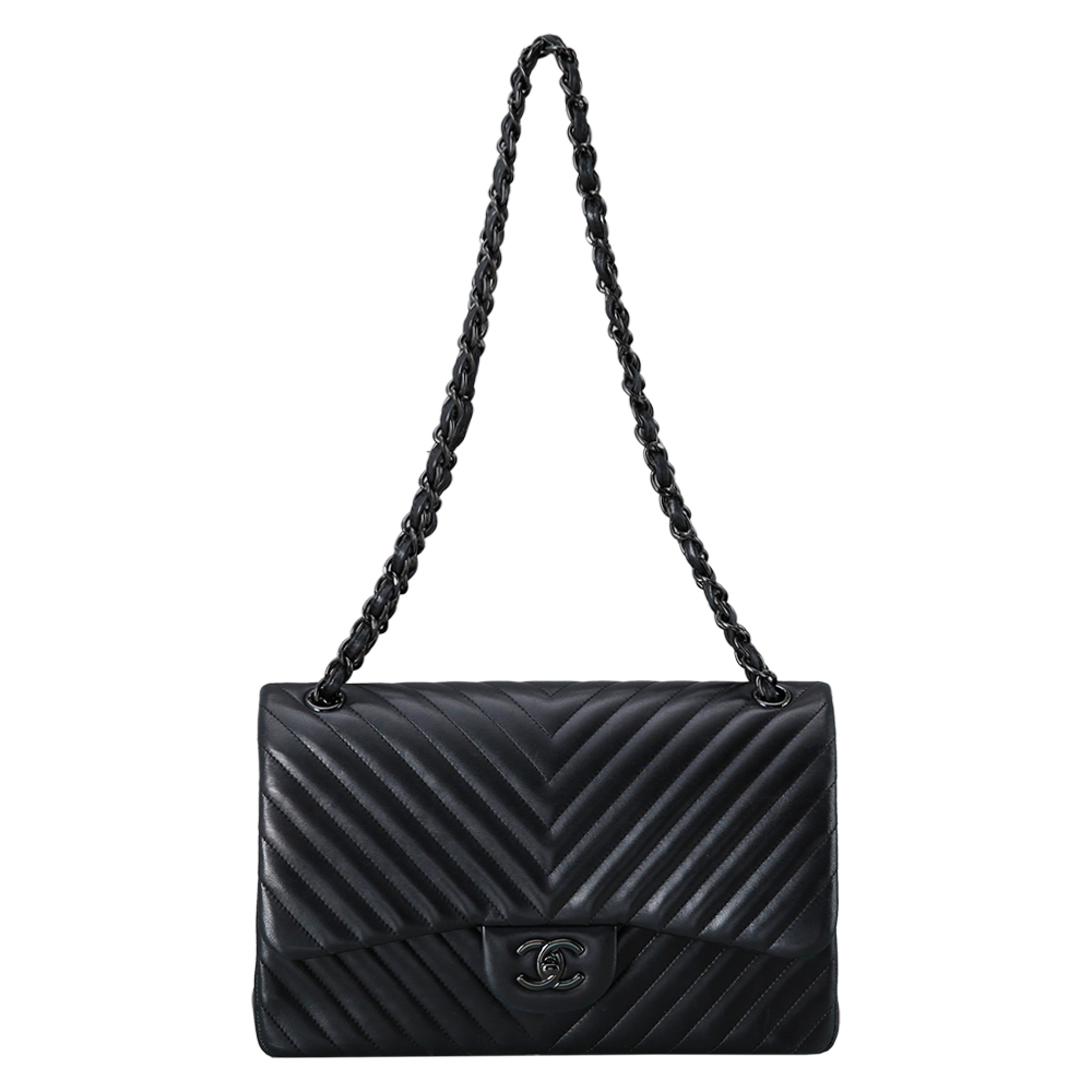 CHANEL(USED)샤넬 클래식 쉐브론 점보 블랙