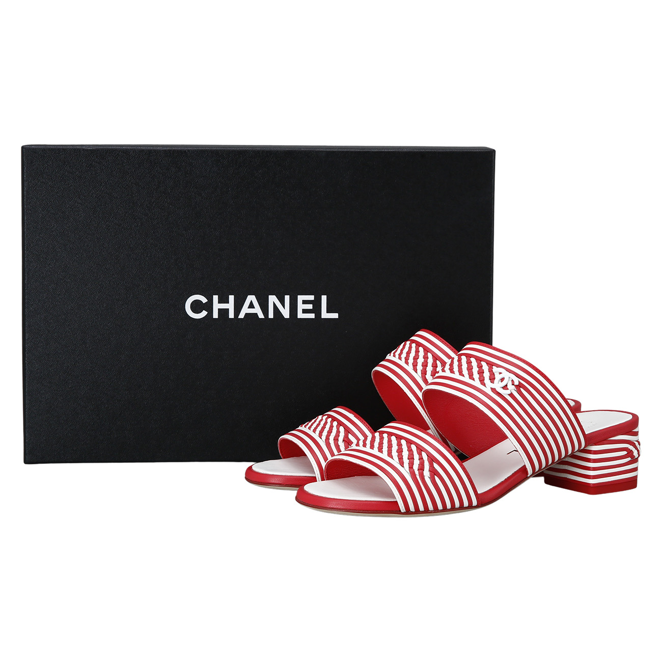 CHANEL(USED)샤넬 램스킨 오픈 토 샌들