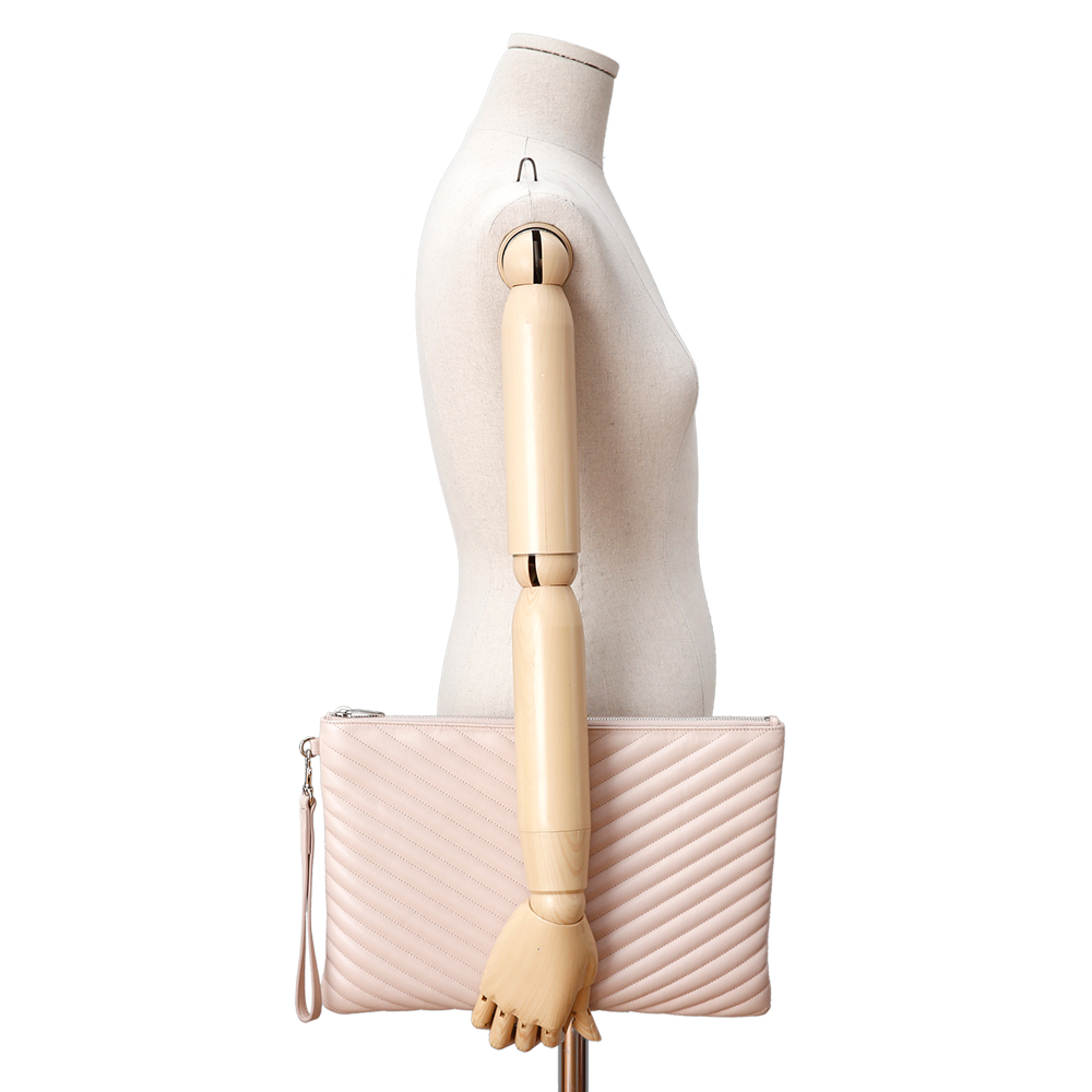 Yves Saint Laurent(USED)생로랑 모노그램 쉐브론 클러치 핑크