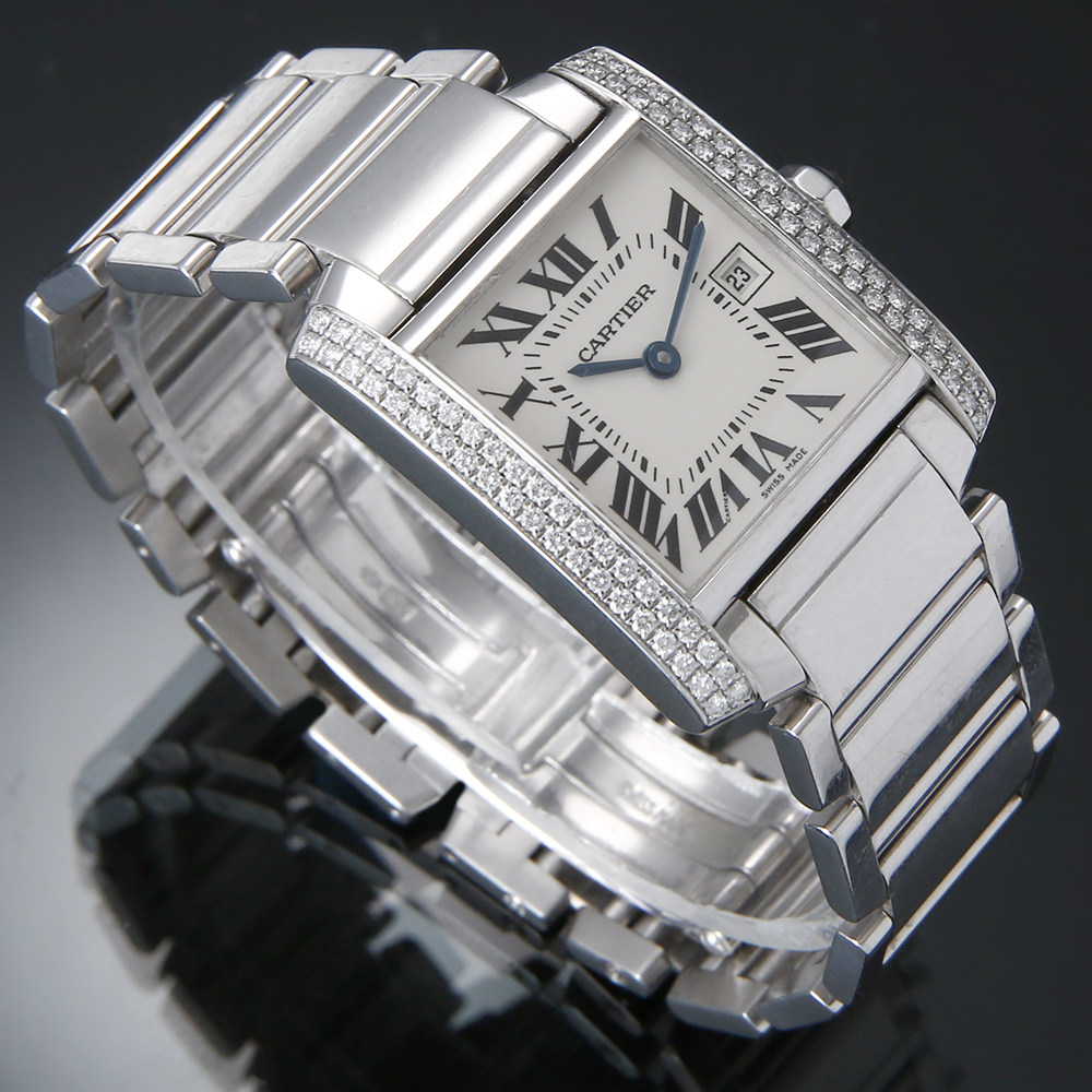 CARTIER(USED)까르띠에 탱크 프랑세스 WG 라지 다이아베젤