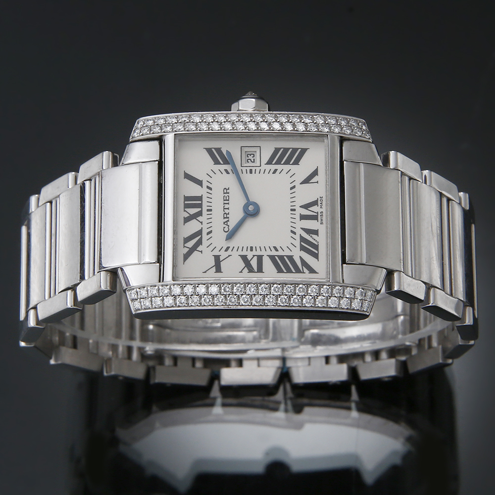 CARTIER(USED)까르띠에 탱크 프랑세스 WG 라지 다이아베젤