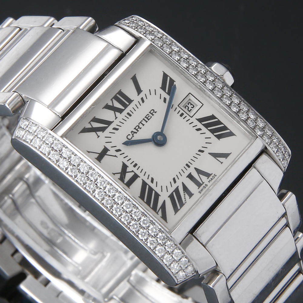 CARTIER(USED)까르띠에 탱크 프랑세스 WG 라지 다이아베젤