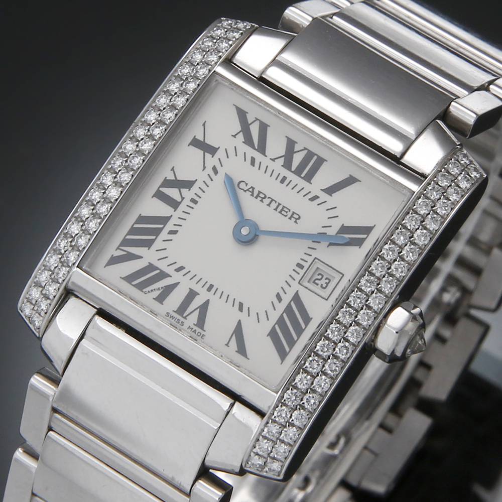 CARTIER(USED)까르띠에 탱크 프랑세스 WG 라지 다이아베젤