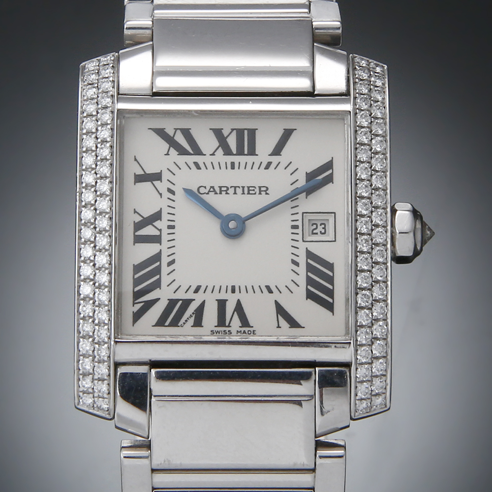 CARTIER(USED)까르띠에 탱크 프랑세스 WG 라지 다이아베젤