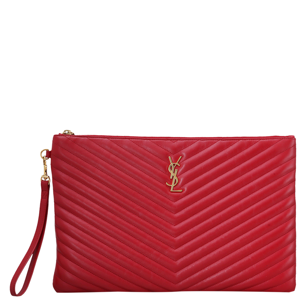 Yves Saint Laurent(USED)생로랑 모노그램 클러치 레드