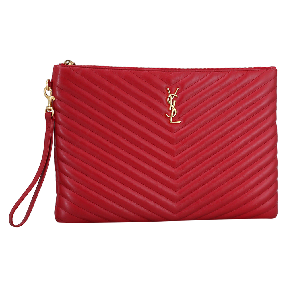 Yves Saint Laurent(USED)생로랑 모노그램 클러치 레드