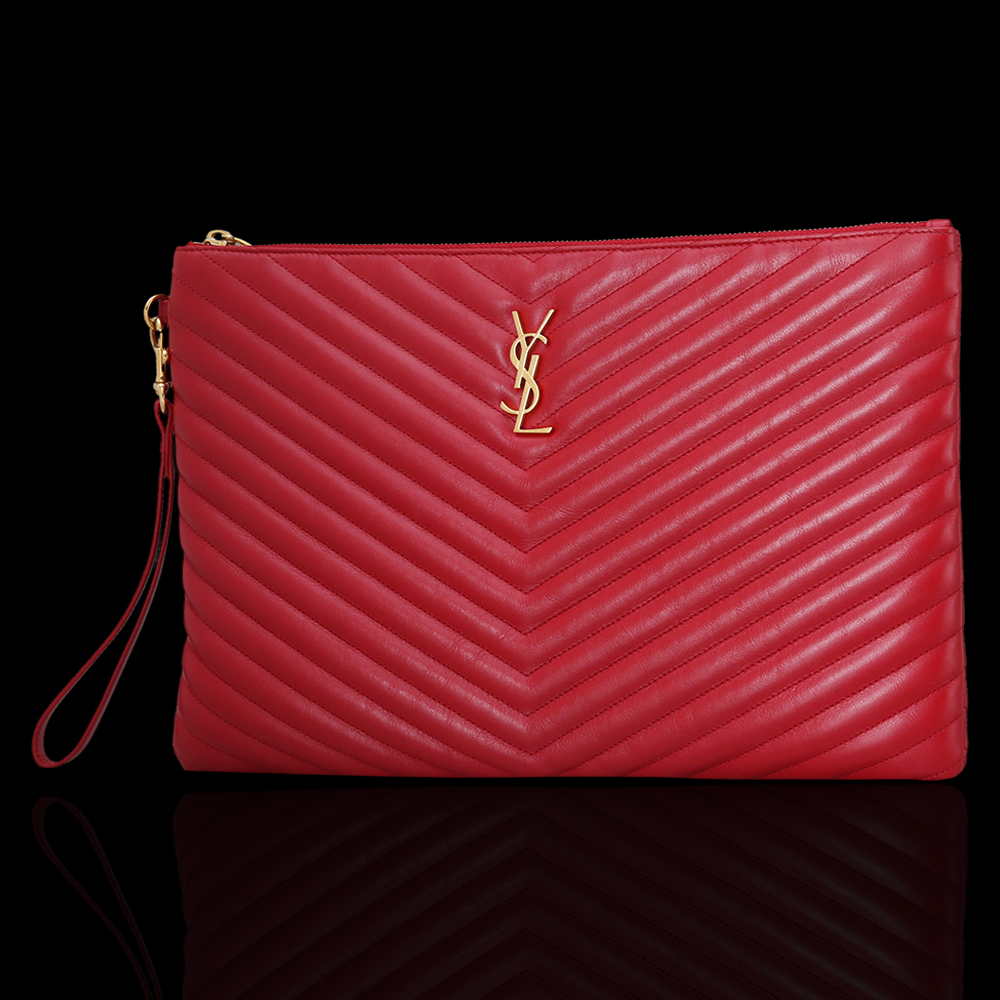 Yves Saint Laurent(USED)생로랑 모노그램 클러치 레드