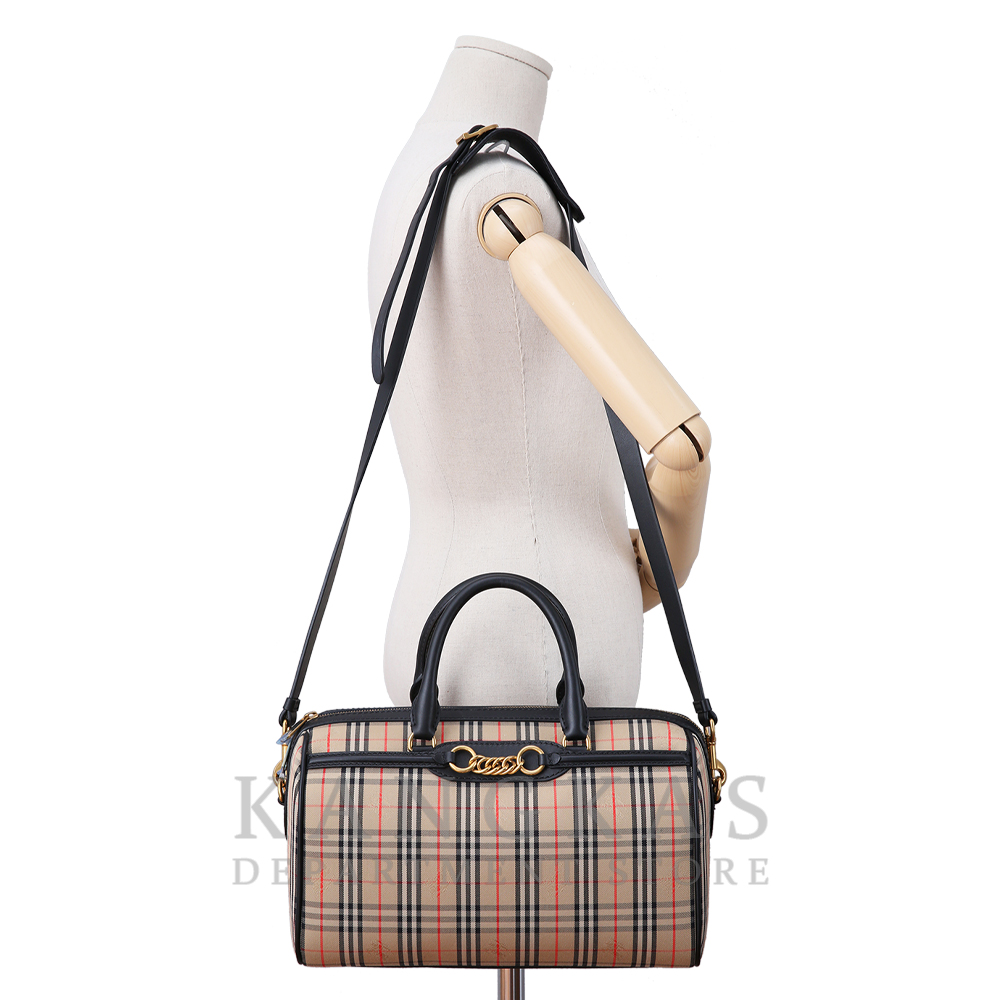 BURBERRY(USED)버버리 패브릭 체크 보스턴백