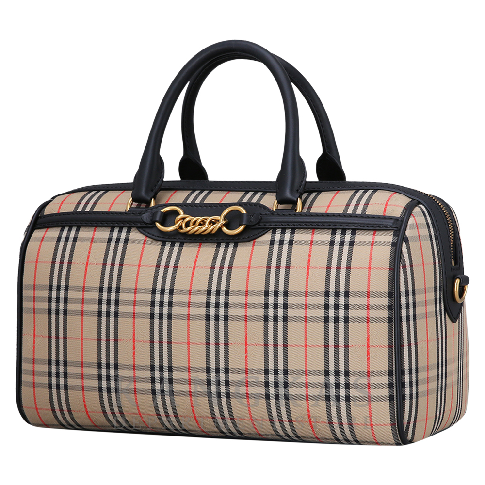 BURBERRY(USED)버버리 패브릭 체크 보스턴백