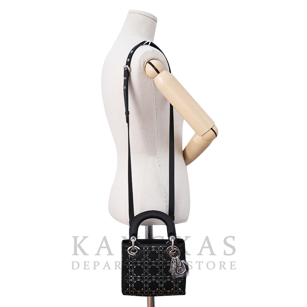CHRISTIAN DIOR(USED)크리스찬디올 레이디디올 미니 블랙 라인 스톤