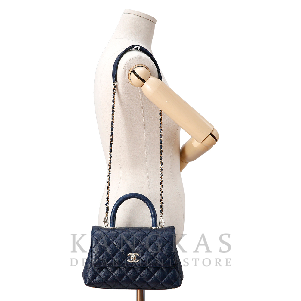 CHANEL(USED)샤넬 캐비어 코코핸들23 다크네이비 금장