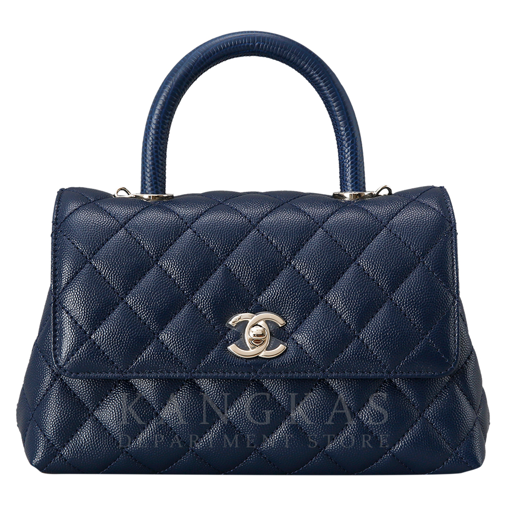CHANEL(USED)샤넬 캐비어 코코핸들23 다크네이비 금장