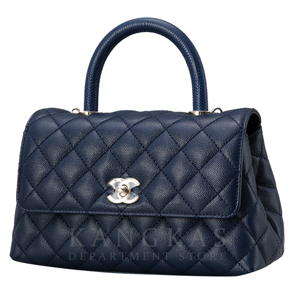 CHANEL(USED)샤넬 캐비어 코코핸들23 다크네이비 금장