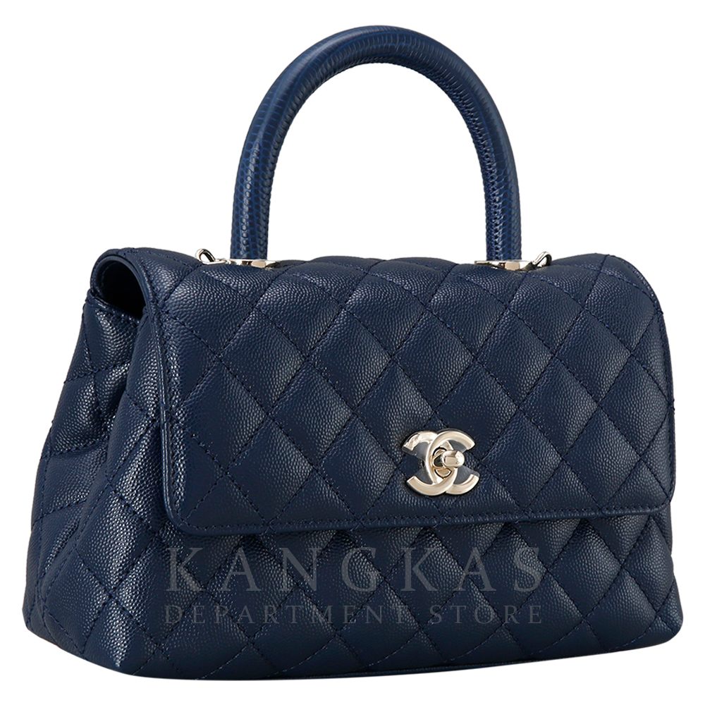 CHANEL(USED)샤넬 캐비어 코코핸들23 다크네이비 금장
