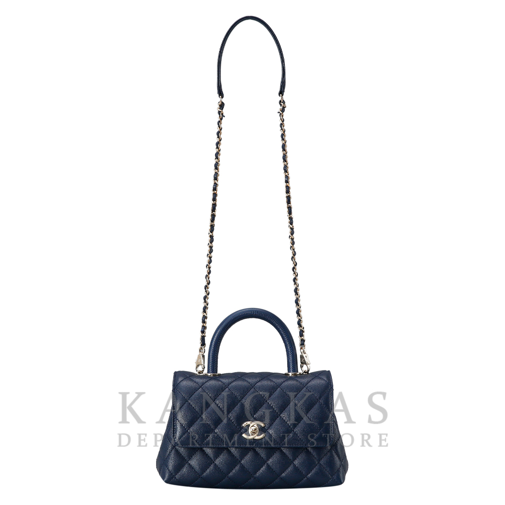 CHANEL(USED)샤넬 캐비어 코코핸들23 다크네이비 금장