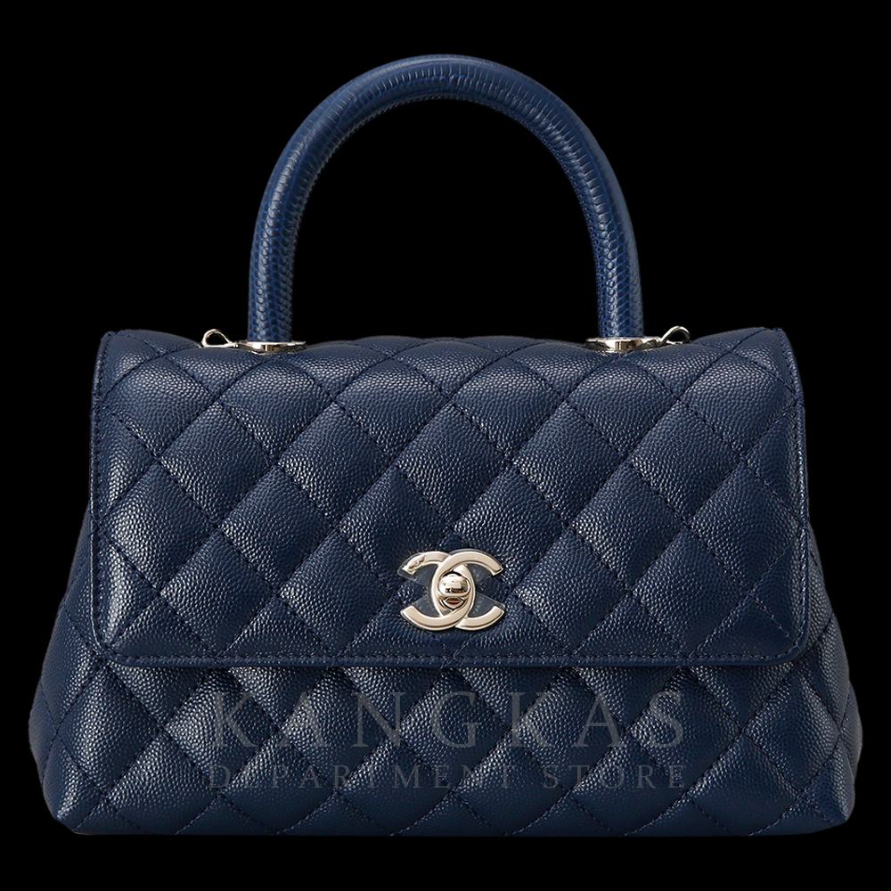 CHANEL(USED)샤넬 캐비어 코코핸들23 다크네이비 금장
