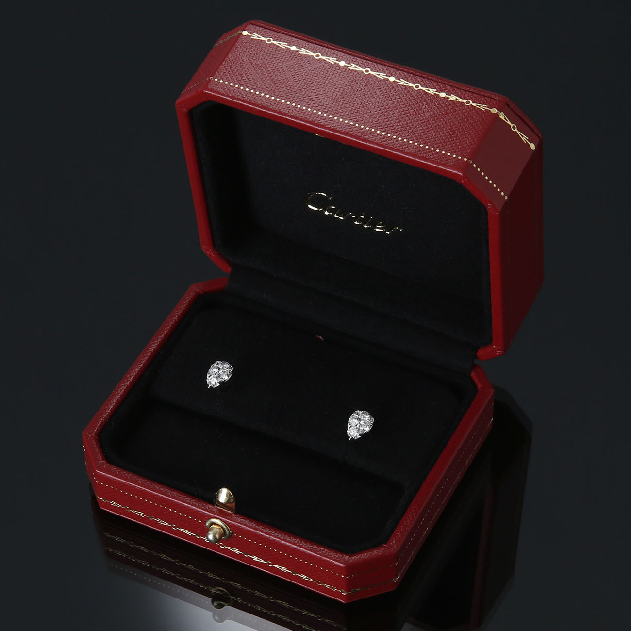 CARTIER(USED)까르띠에 물방울 이어링 다이아몬드 파베