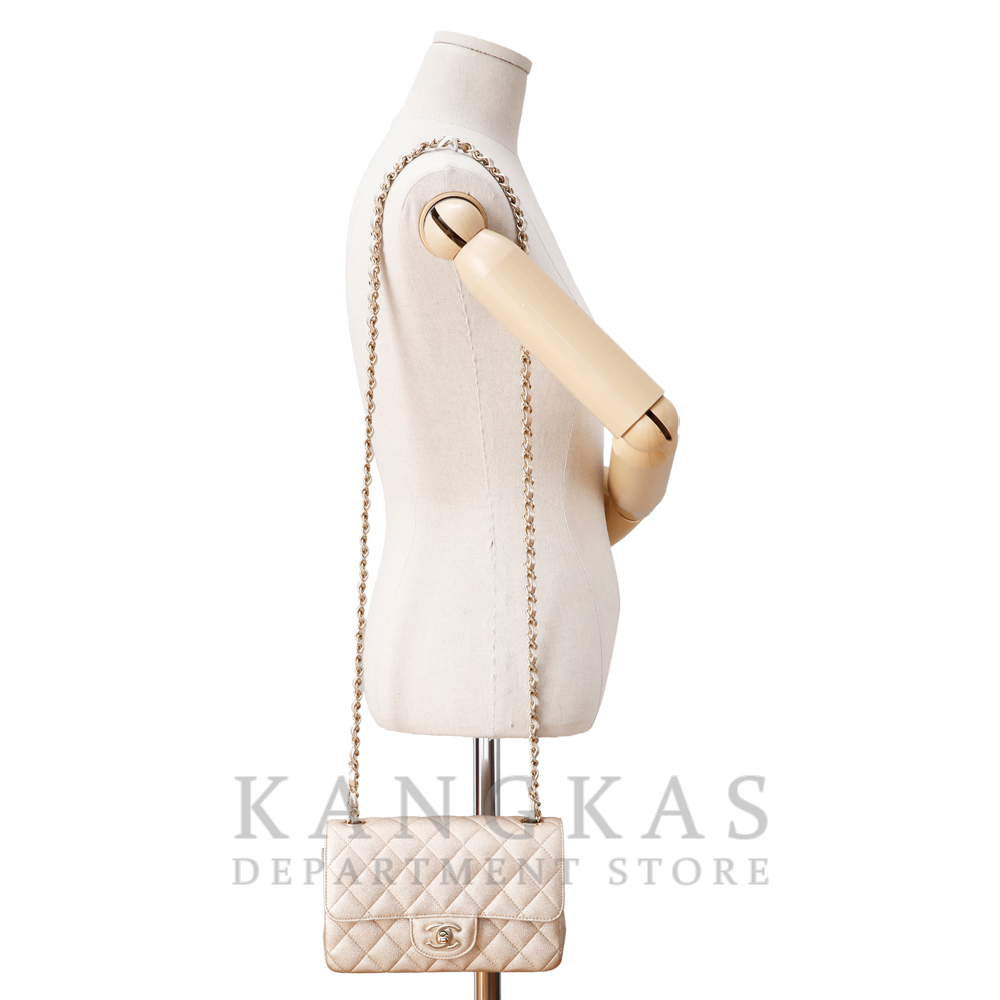 CHANEL(USED)샤넬 클래식 캐비어 뉴미니 골드