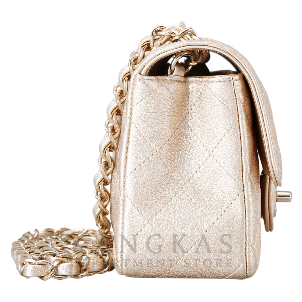 CHANEL(USED)샤넬 클래식 캐비어 뉴미니 골드