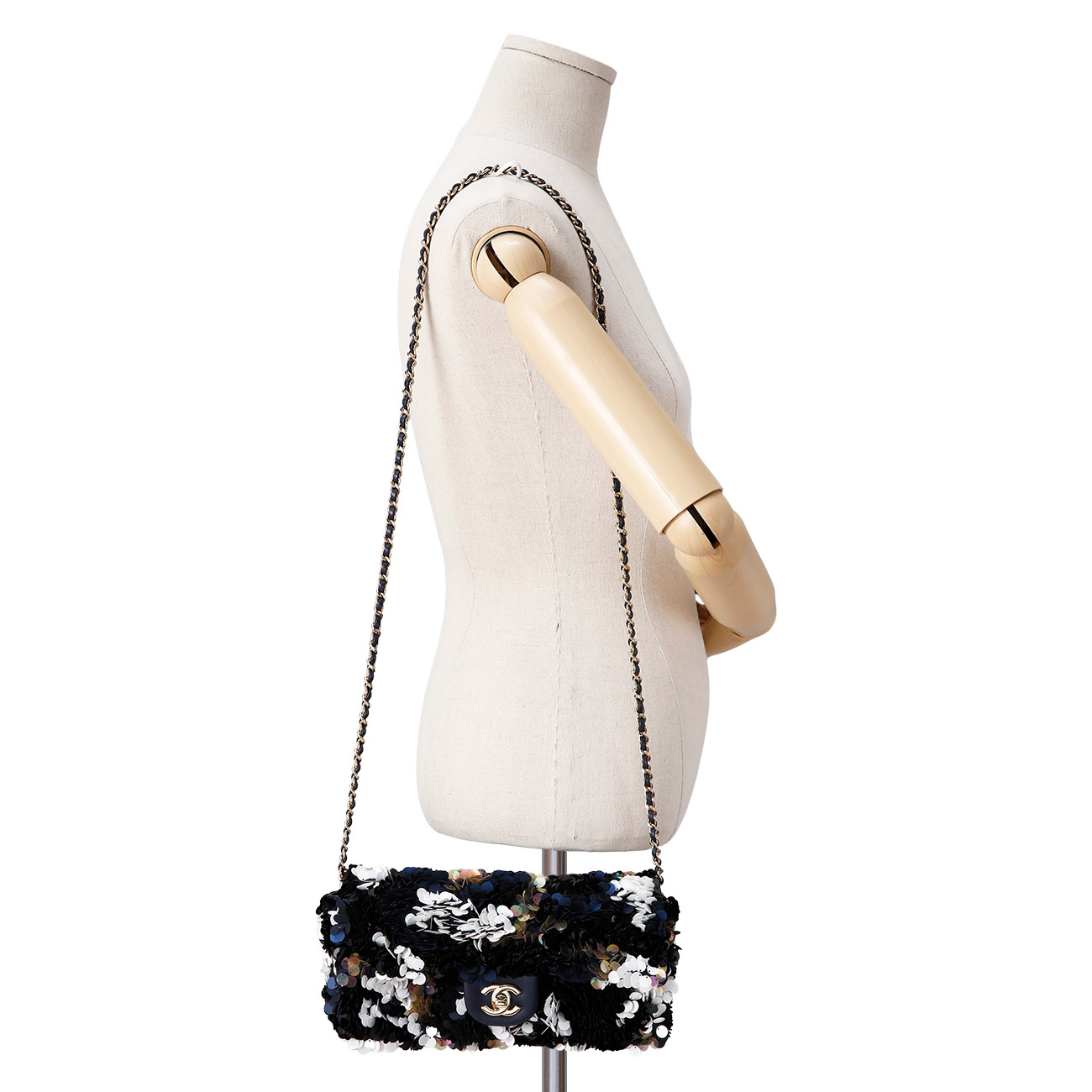 CHANEL(USED)샤넬 스팽글장식 체인숄더