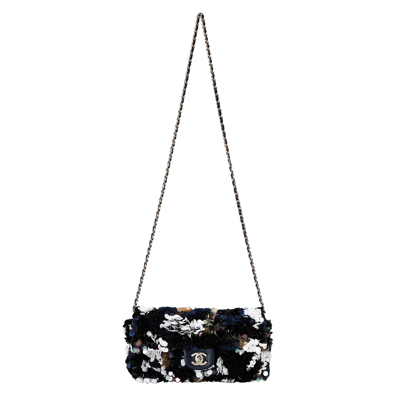 CHANEL(USED)샤넬 스팽글장식 체인숄더