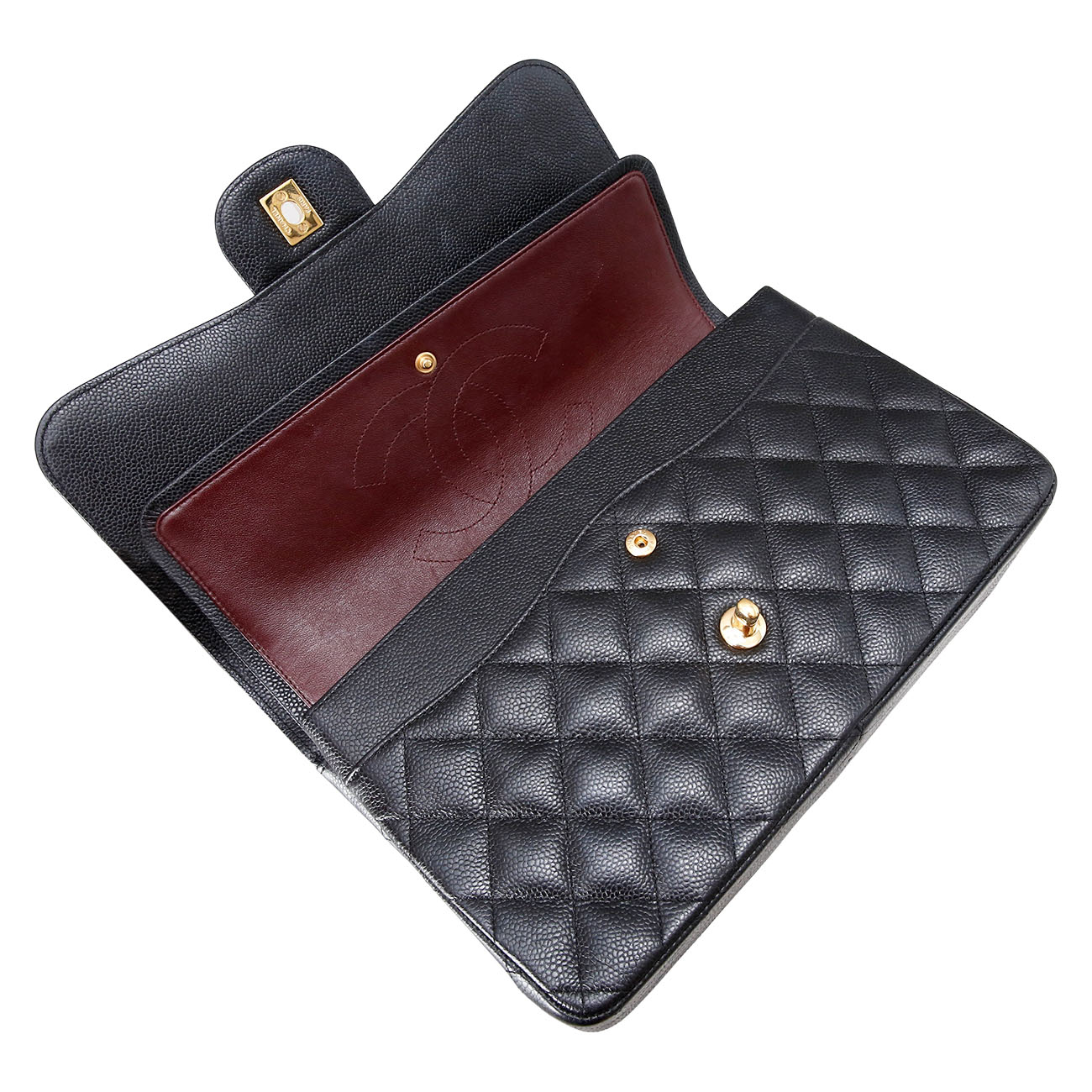 CHANEL(USED)샤넬 클래식 캐비어 점보 블랙