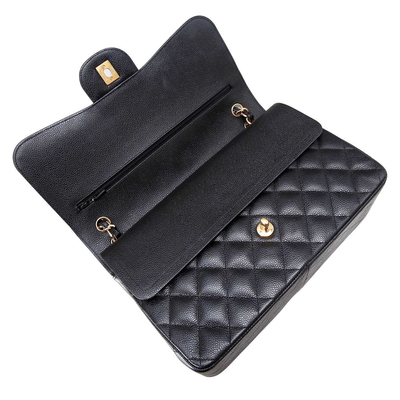 CHANEL(USED)샤넬 클래식 캐비어 점보 블랙