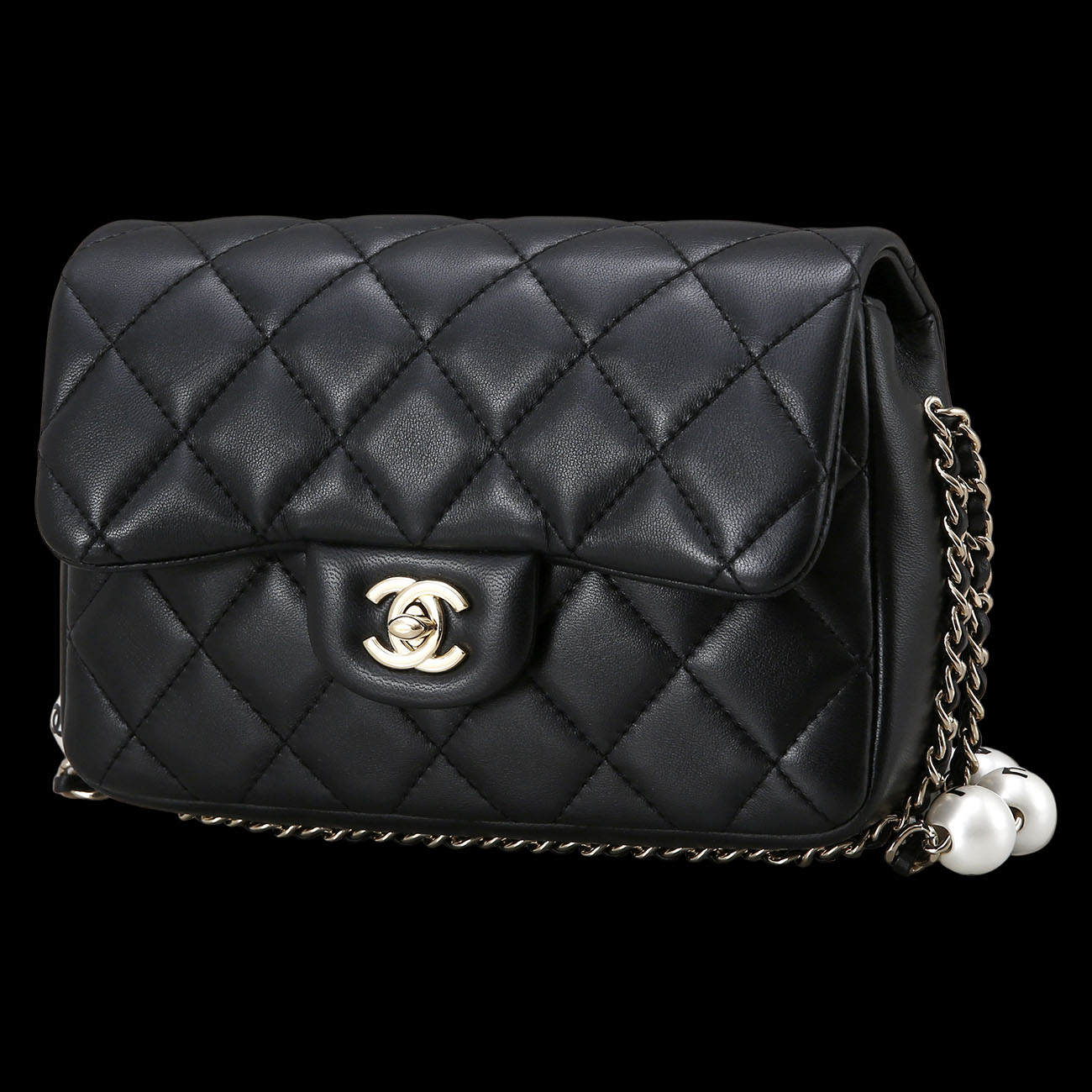 CHANEL(USED)샤넬 클래식 램스킨 뉴미니 시즌 진주 크로스백